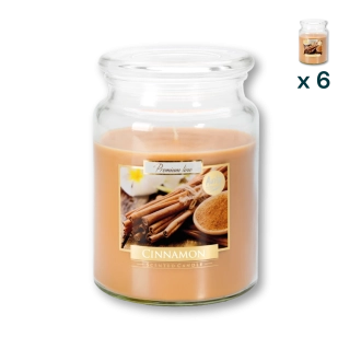 Candela profumata grande con coperchio alla cannella - CONF. RISPARMIO 6 PEZZI