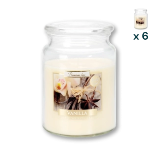 Candela profumata grande con coperchio alla vaniglia - CONF. RISPARMIO 6 PEZZI