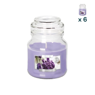 Candela profumata con coperchio alla lavanda - CONF. RISPARMIO 6 PEZZI