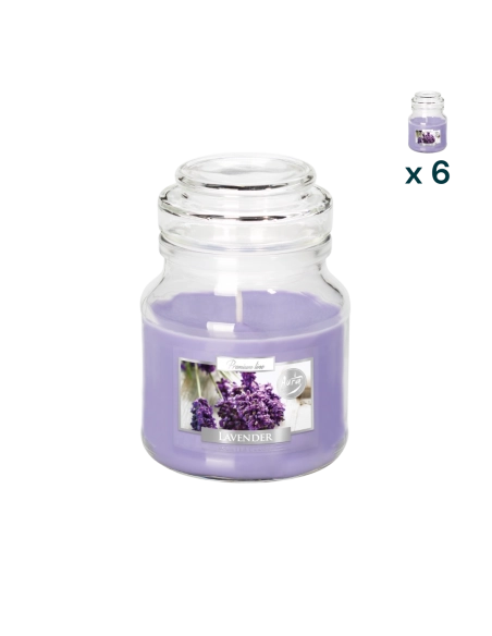 Candela profumata con coperchio alla lavanda - CONF. RISPARMIO 6 PEZZI