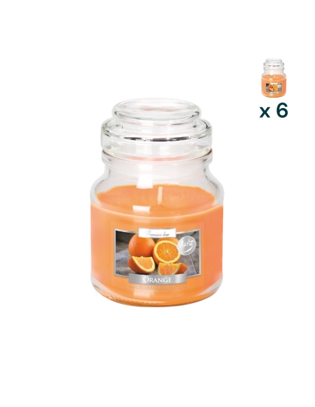 Candela profumata con coperchio all’arancia - CONF. RISPARMIO 6 PEZZI