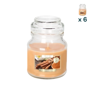 Candela profumata con coperchio alla cannella - CONF. RISPARMIO 6 PEZZI