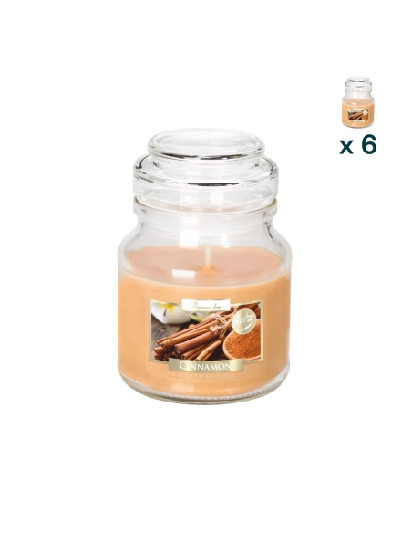 Candela profumata con coperchio alla cannella - CONF. RISPARMIO 6 PEZZI