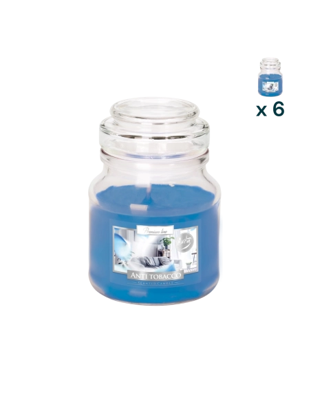 Candela profumata con coperchio mangia fumo - CONF. RISPARMIO 6 PEZZI