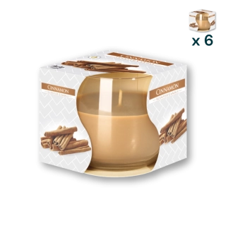 Candela in vetro profumata alla cannella - CONF. RISPARMIO 6 PEZZI