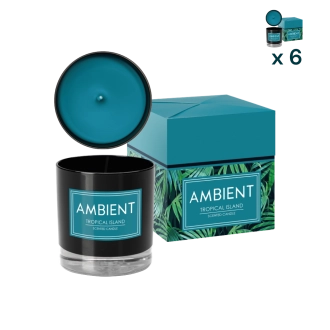 Candela profumata vetro Ambient Tropical Island - CONF. RISPARMIO 6 PEZZI