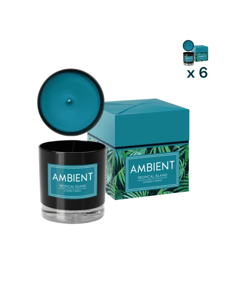 Candela profumata vetro Ambient Tropical Island - CONF. RISPARMIO 6 PEZZI