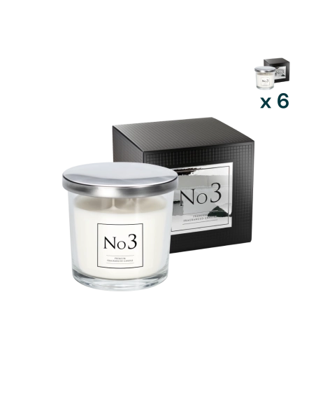 Candela profumata in vetro 2 fuochi N°3 - CONF. RISPARMIO 6 PEZZI