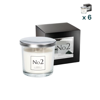 Candela profumata in vetro 2 fuochi N°2 - CONF. RISPARMIO 6 PEZZI