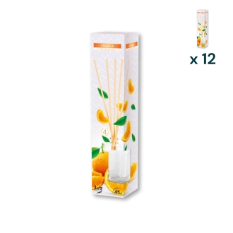 Diffusore di profumo con bastoncini arancia - CONF. RISPARMIO 12 PZ