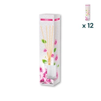 Diffusore di profumo con bastoncini rosa - CONF. RISPARMIO 12 PZ