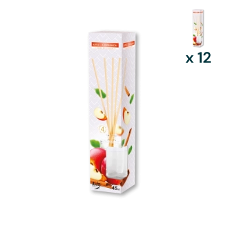 Diffusore di profumo con bastoncini mela e cannella - CONF. RISPARMIO 12 PZ