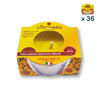 Fiaccoletta alluminio citronella - CONF. RISPARMIO 36 PZ