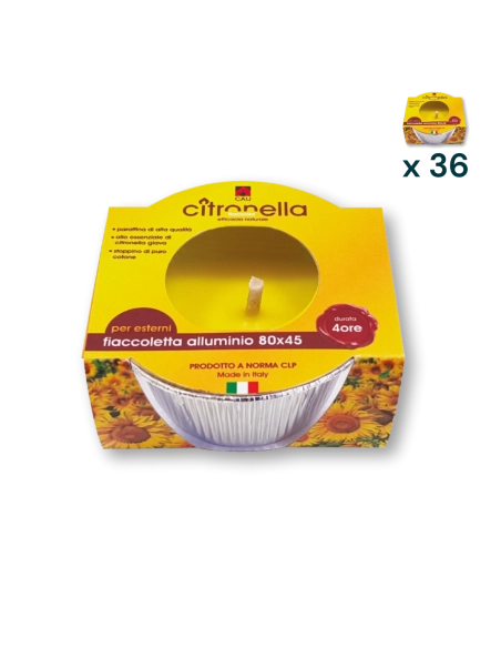 Fiaccoletta alluminio citronella - CONF. RISPARMIO 36 PZ