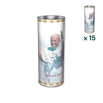 Lumino votivo eco Papa Giovanni Paolo II T.80 - CONF. RISPARMIO 15 PZ