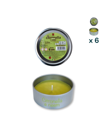 Z-Light fiaccola lattina da esterno citronella e neem - CONF. RISPARMIO 6 PZ