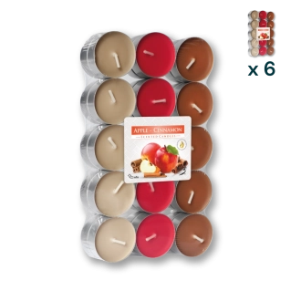 Tealights profumate mela cannella - PACCO RISPARMIO 6 CONFEZIONI (30 pezzi a confezione)