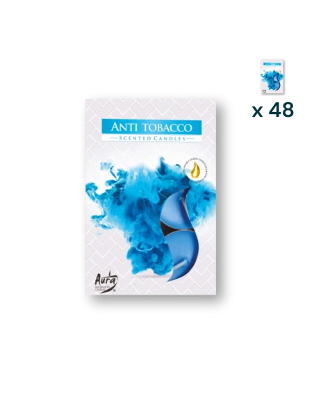 Tealights profumate mangia fumo - PACCO RISPARMIO 48 CONFEZIONI (6 pezzi a confezione)