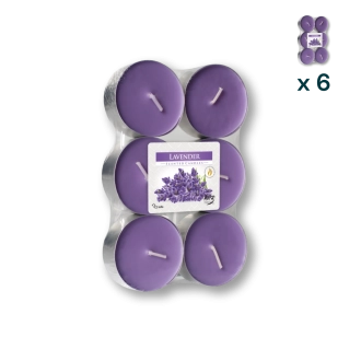 Maxi tealights profumate lavanda - PACCO RISPARMIO 6 CONFEZIONI (6 pezzi a confezione)