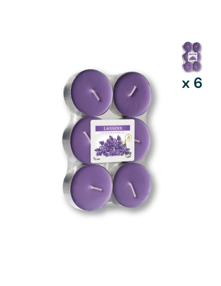 Maxi tealights profumate lavanda - PACCO RISPARMIO 6 CONFEZIONI (6 pezzi a confezione)