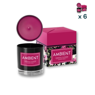 Candela profumata vetro Ambient Oriental flower - CONF. RISPARMIO 6 PEZZI