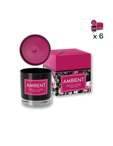 Candela profumata vetro Ambient Oriental flower - CONF. RISPARMIO 6 PEZZI
