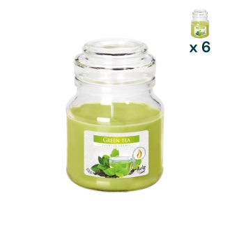 Candela profumata con coperchio al tè verde - CONF. RISPARMIO 6 PEZZI