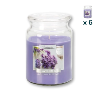 Candela profumata grande con coperchio alla lavanda - CONF. RISPARMIO 6 PEZZI