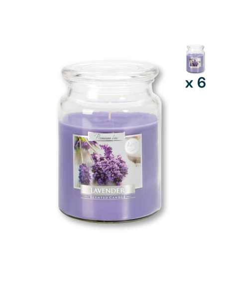 Candela profumata grande con coperchio alla lavanda - CONF. RISPARMIO 6 PEZZI