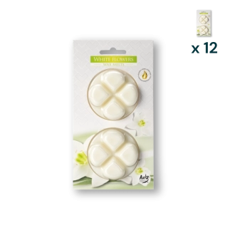 Cera profumata fiori bianchi- PACCO RISPARMIO 12 CONFEZIONI (2 pezzi a confezione)