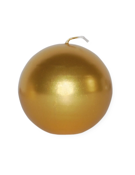 Candela sfera 8 cm oro - CONF. RISPARMIO 6 PEZZI