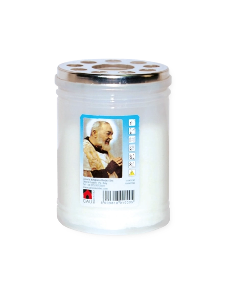 Lumino votivo bianco Padre Pio T.20/5