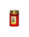 Lumino votivo rosso con parapioggia Padre Pio T.20/5