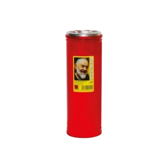Lumino votivo rosso Padre Pio T.50