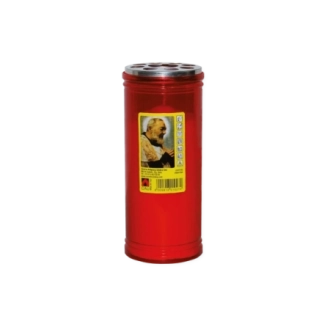 Lumino votivo rosso Padre Pio T.40/K