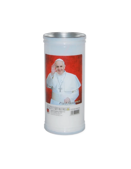 Lumino votivo bianco Papa Francesco T.40/K