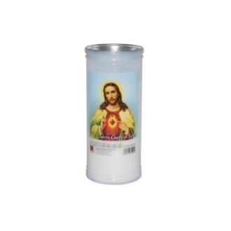 Lumino votivo bianco Sacro Cuore di Gesù T.40/K