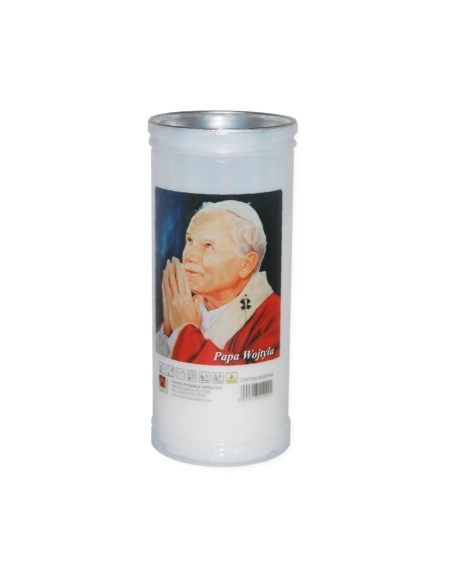 Lumino votivo bianco Govanni Paolo II T.40/K