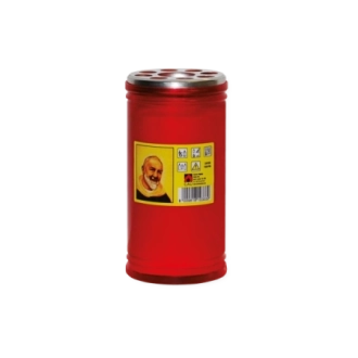 Lumino votivo rosso Padre Pio T.40/KK
