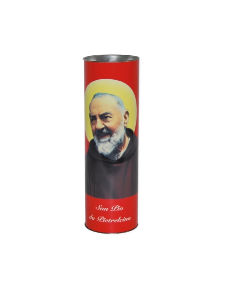 Lumino votivo eco rosso Padre Pio T.60