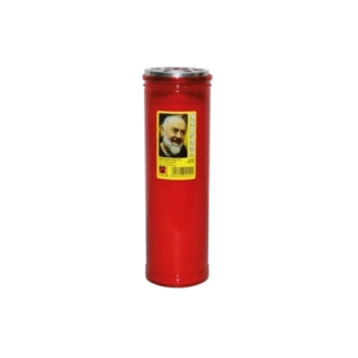 Lumino votivo rosso Padre Pio T.60 K