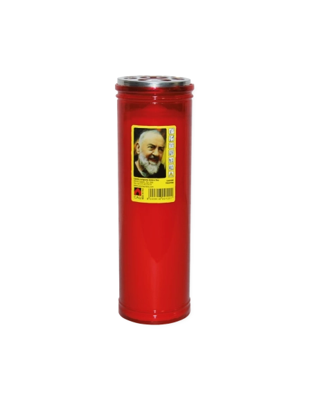 Lumino votivo rosso Padre Pio T.60 K