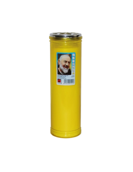 Lumino votivo giallo Padre Pio T.60 K