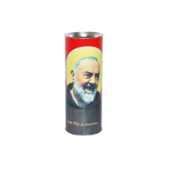 Lumino votivo eco rosso Padre Pio T.80