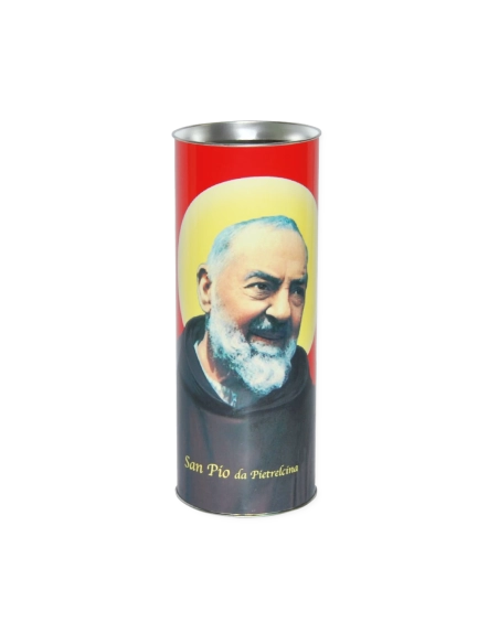 Lumino votivo eco rosso Padre Pio T.80