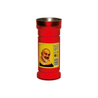 Lumino votivo a calice rosso Padre Pio T.80/K