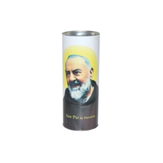 Lumino votivo eco bianco Padre Pio T.80