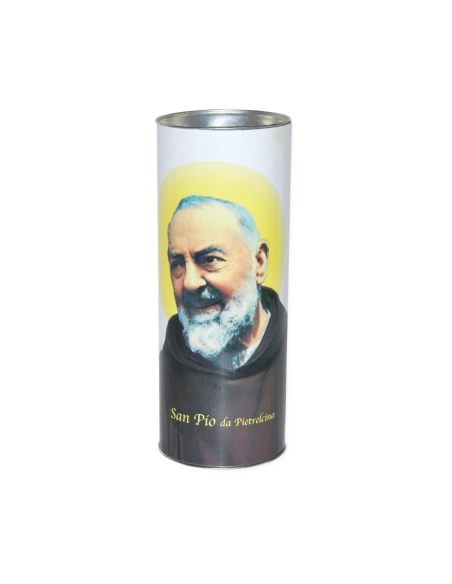 Lumino votivo eco bianco Padre Pio T.80