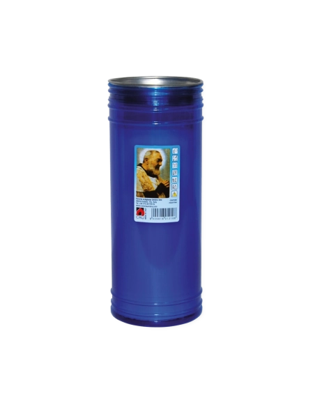 Lumino votivo blu Padre Pio T.80 K