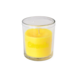 Candela in vetro da interno citronella